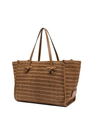 Borsa shopping in rafia effetto paglia marrone GIANNI CHIARINI | BS6850COMMRVMRK1117